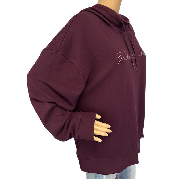 Victoria's Secret Hoodie Purple Pullover Logo Size XL - Picture 5 of 13